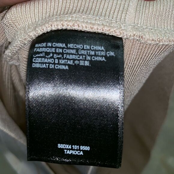 Bebe Double V-Neck Bandage Dress in Tapioca - Picture 8 of 8